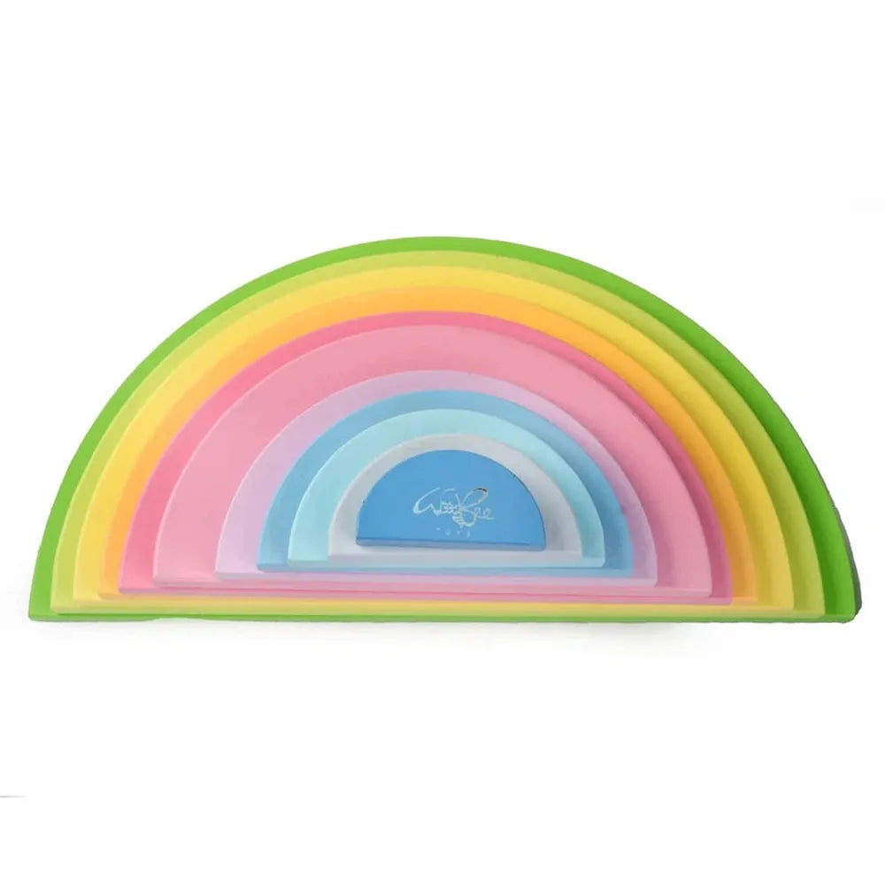 WoodBee Toys Rainbow 12 Pieces Semicircle Wooden Playset