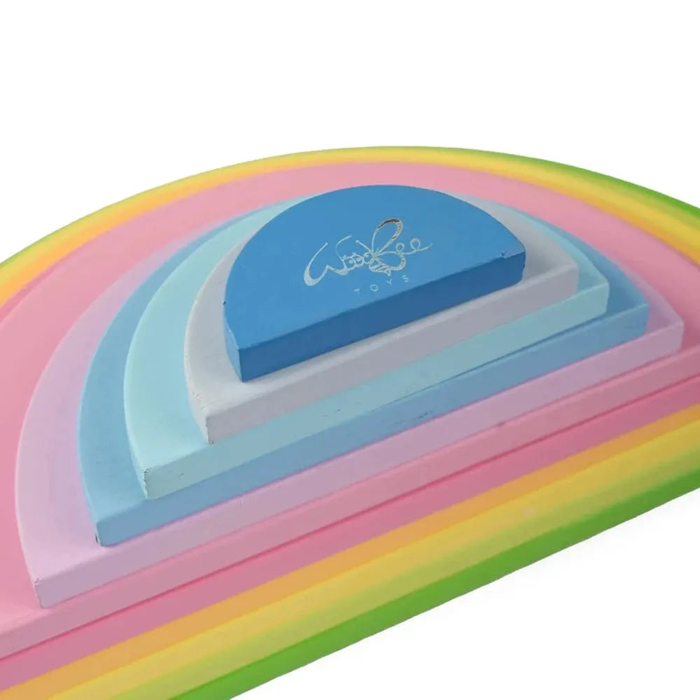 WoodBee Toys Rainbow 12 Pieces Semicircle Wooden Playset
