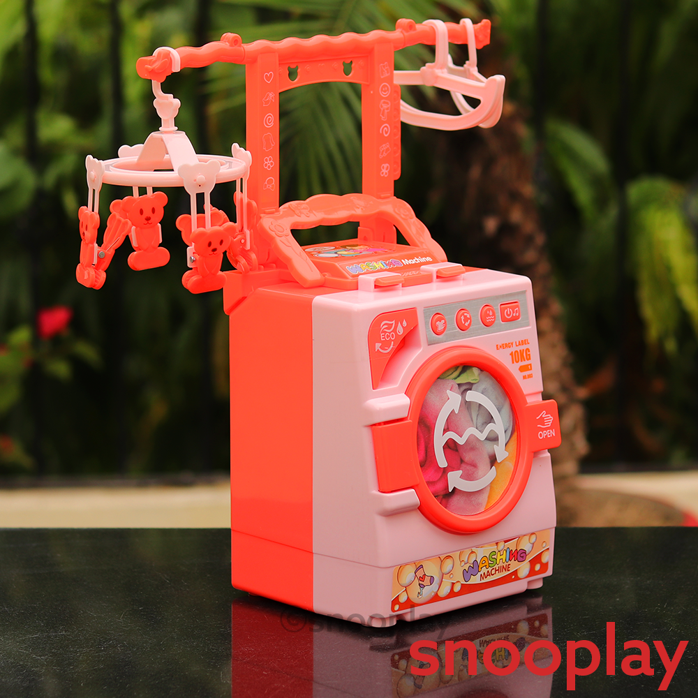 FiveStar Realistic Electronic Washing Machine Play Set with Rotating Drum (3-8 Years)