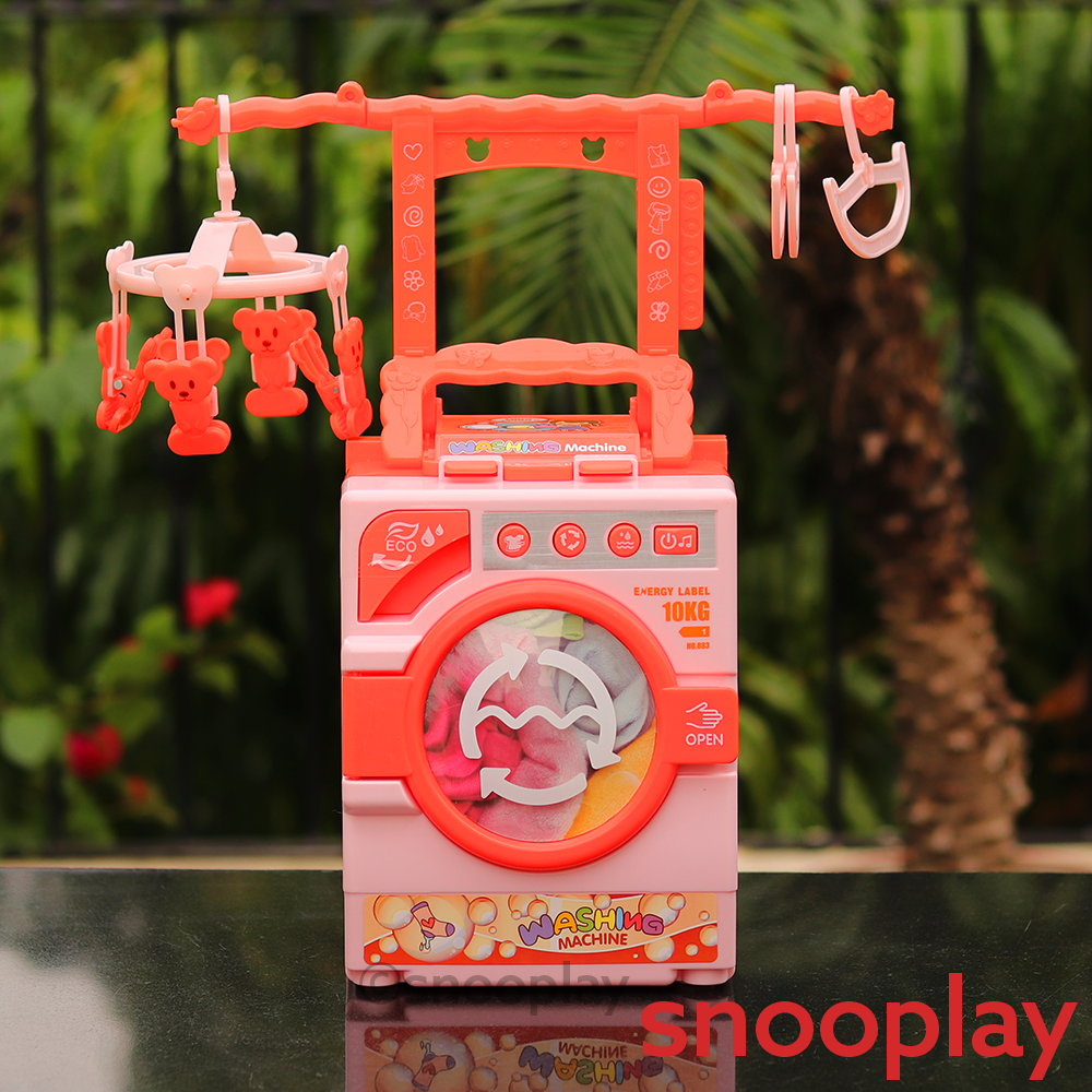 FiveStar Realistic Electronic Washing Machine Play Set with Rotating Drum (3-8 Years)
