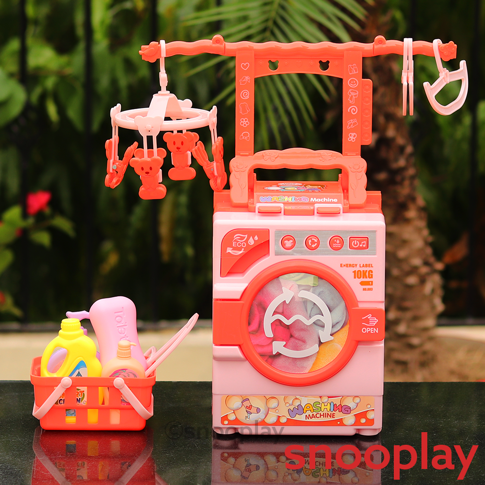 FiveStar Realistic Electronic Washing Machine Play Set with Rotating Drum (3-8 Years)