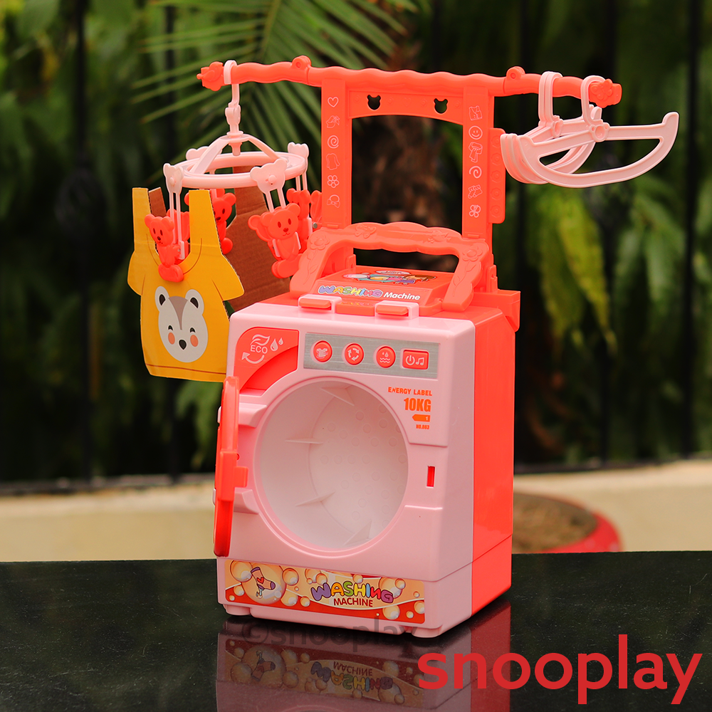 FiveStar Realistic Electronic Washing Machine Play Set with Rotating Drum (3-8 Years)