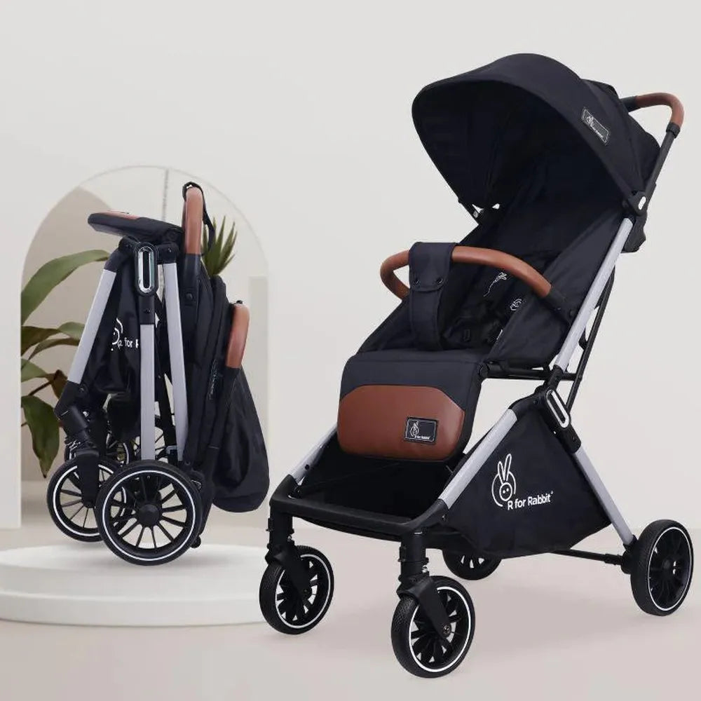 R for Rabbit Street Smart Auto Fold Stroller | Safety Certified, Travel Friendly, Breathable Mesh & 360-degree rotation