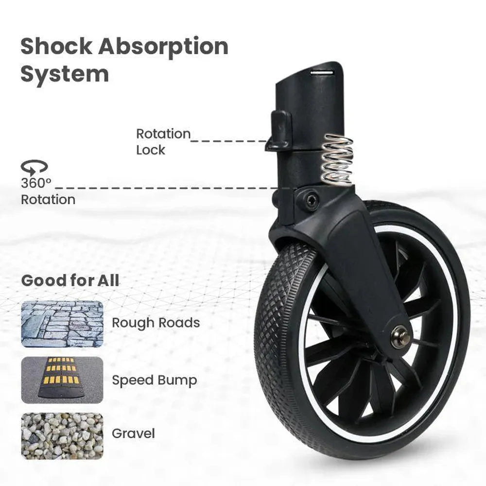 R for Rabbit Street Smart Auto Fold Stroller | Safety Certified, Travel Friendly, Breathable Mesh & 360-degree rotation