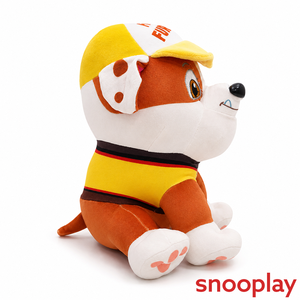 Original Rubble with Cap Soft Toy - 25cm | Paw Patrol Puppy Soft Toy
