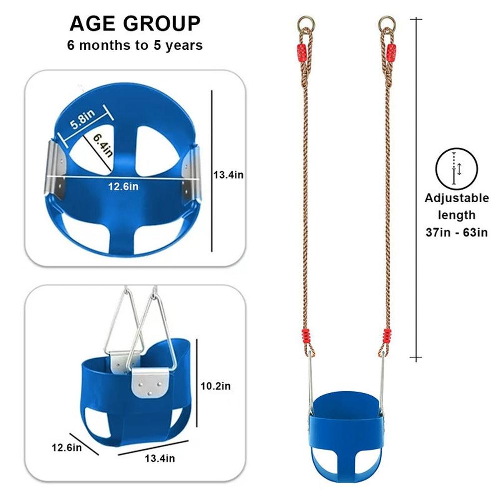 Hop N Play Swing Seat with Adjustable Nylon Rope & Snap Hooks (3-10 Years) | Capacity-150 Kg