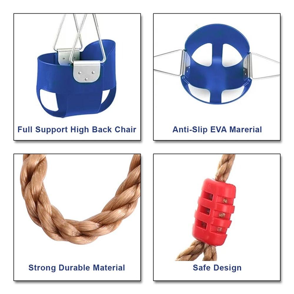 Hop N Play Swing Seat with Adjustable Nylon Rope & Snap Hooks (3-10 Years) | Capacity-150 Kg