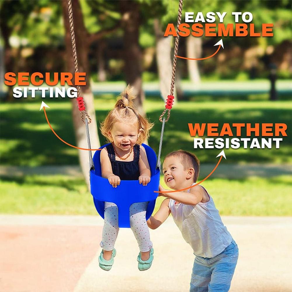 Hop N Play Swing Seat with Adjustable Nylon Rope & Snap Hooks (3-10 Years) | Capacity-150 Kg
