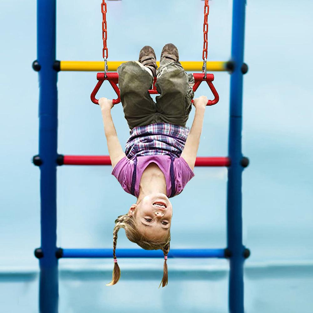Hop N Play Trapeze Swing Bar with Gym Rings (3-10 Years) | Capacity-150 Kg