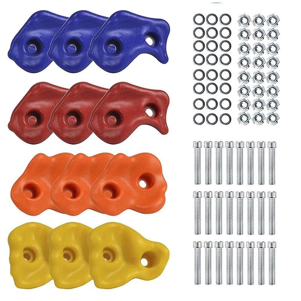 Hop N Play 12 Pieces DIY Wall Grips Large Climbing Holds | Upto 120 Kgs