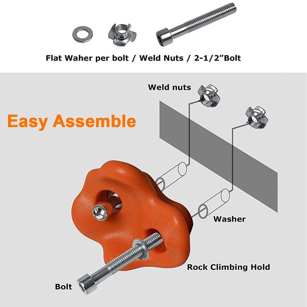 Hop N Play 12 Pieces DIY Wall Grips Large Climbing Holds | Upto 120 Kgs