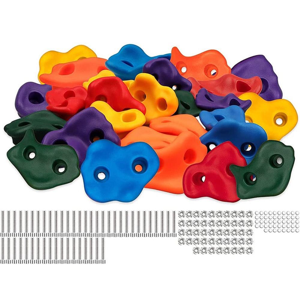 Hop N Play 24 Pieces DIY Wall Grips Rock Climbing Holds | Capacity - 120 Kgs