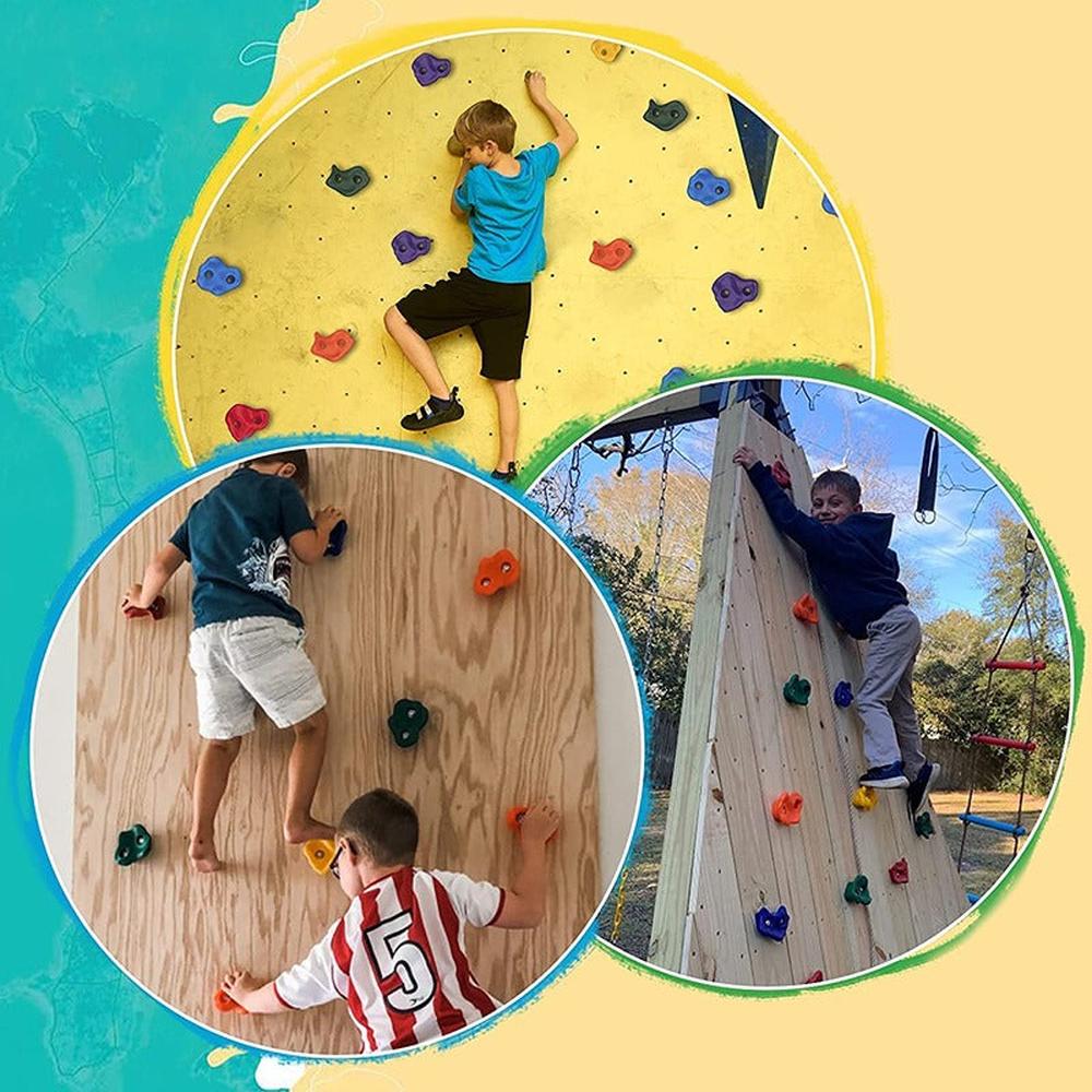 Hop N Play 24 Pieces DIY Wall Grips Rock Climbing Holds | Capacity - 120 Kgs