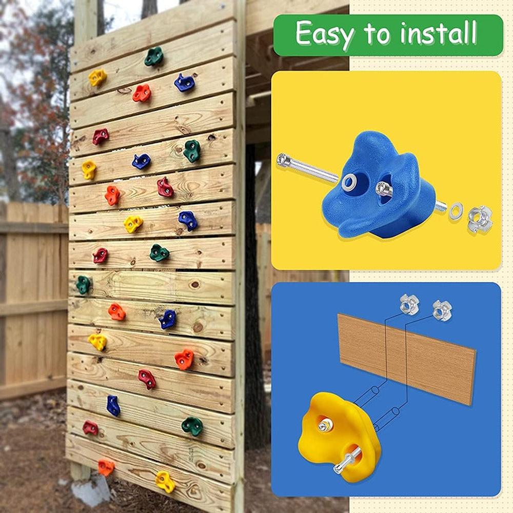 Hop N Play 36 Pieces Set of Rock Climbing Stones | Capacity - 120 Kgs