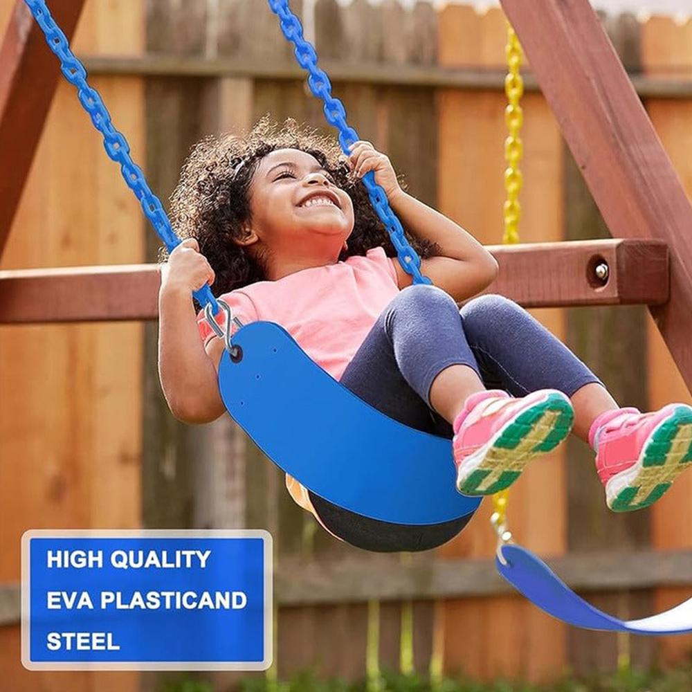 Hop N Play Flexible Swing Seat Set with Plastic Coated Chain | Capacity - 150 Kgs (3-10 Years)
