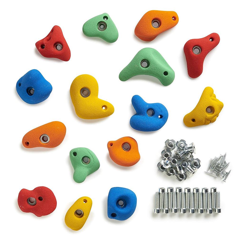 Hop N Play 10 Piece Wall Climbing Holds with Installation Kit | Capacity-200 Kg