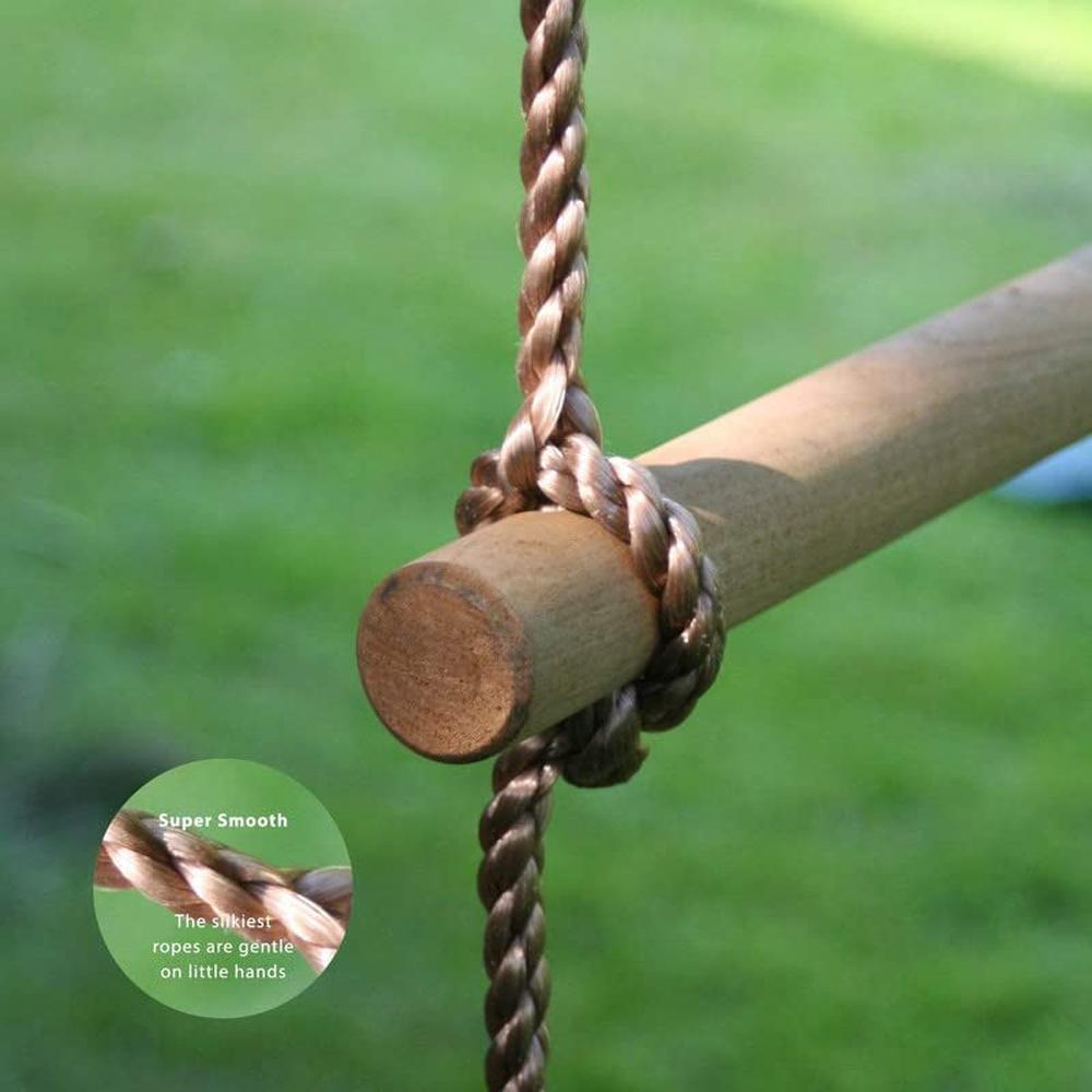 Hop N Play 6.5ft Wooden Rope Ladder | 6-Rung Climbing Swing (4-12 Years) | Capacity-120 Kg