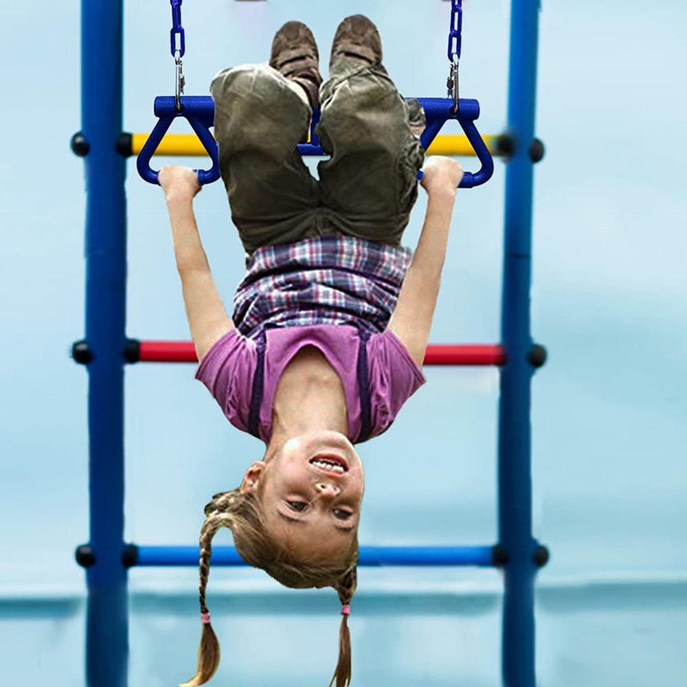 Hop N Play Trapeze Swing Bar with Gym Rings (3-10 Years) | Capacity-150 Kg