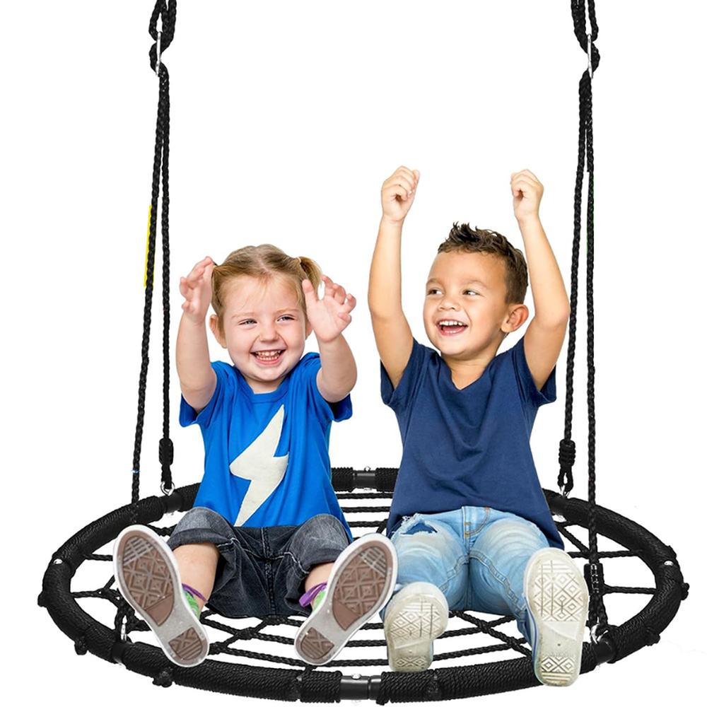 Hop N Play 40 Inch Spider Web Tree Swing with Steel Frame | Capacity - Upto 120 Kgs (3-10 Years)