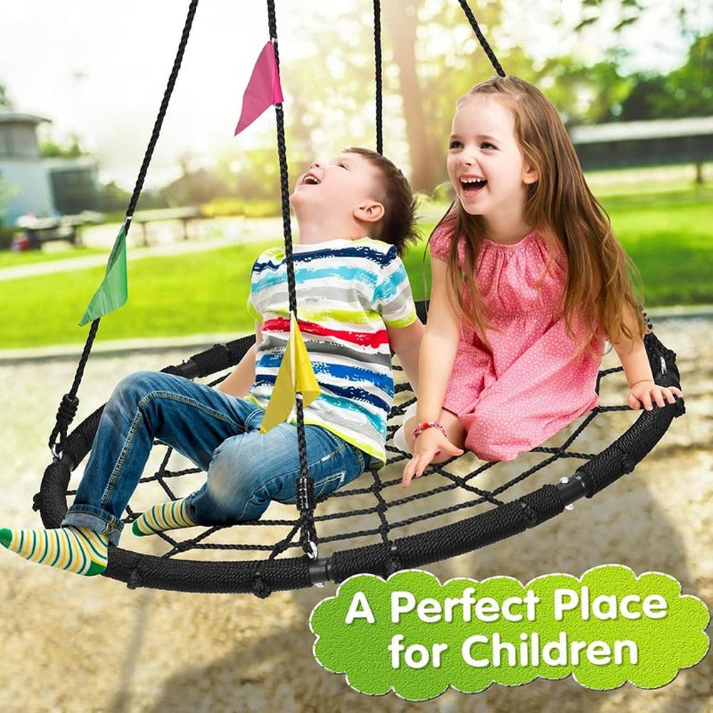 Hop N Play 40 Inch Spider Web Tree Swing with Steel Frame | Capacity - Upto 120 Kgs (3-10 Years)