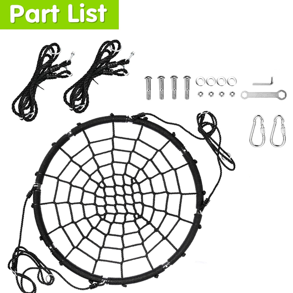 Hop N Play 40 Inch Spider Web Tree Swing with Steel Frame | Capacity - Upto 120 Kgs (3-10 Years)