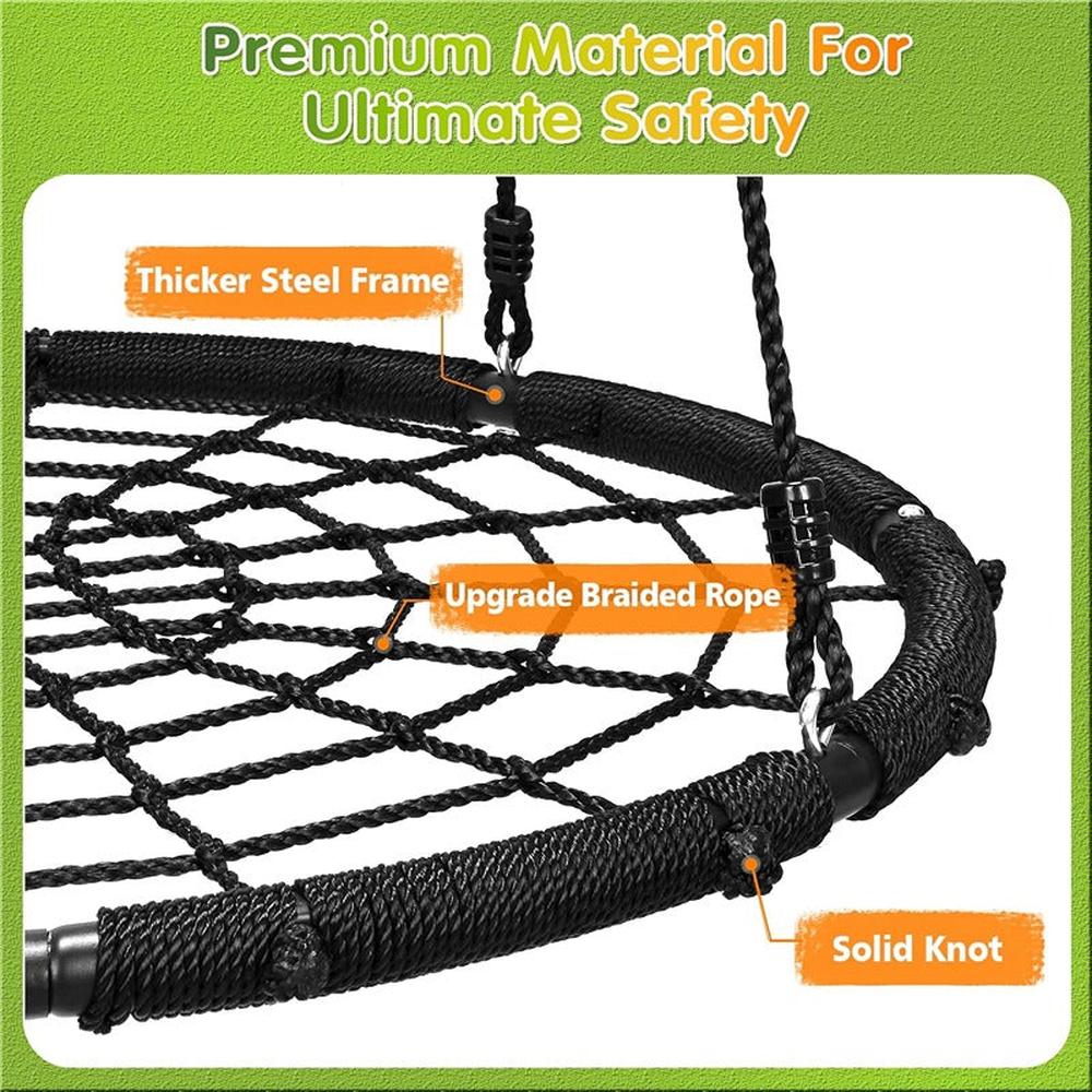 Hop N Play 40 Inch Spider Web Tree Swing with Steel Frame | Capacity - Upto 120 Kgs (3-10 Years)