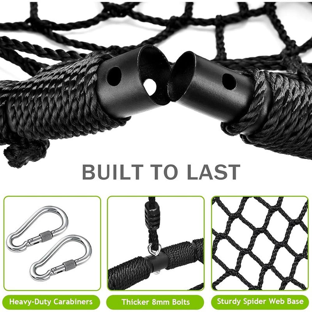 Hop N Play 40 Inch Spider Web Tree Swing with Steel Frame | Capacity - Upto 120 Kgs (3-10 Years)
