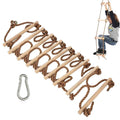 Hop N Play 9ft Rope Wooden Ladder Climbing with 9 Rungs | Capacity - Upto 120 Kgs (4-12 Years)