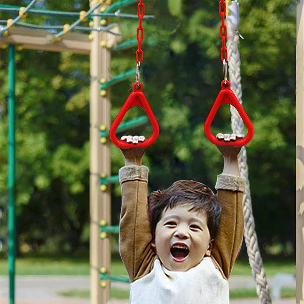 Hop N Play Trapeze Ring Set with Bar | Plastic-Coated Chain (3-10 Years) | Capacity-150 kg