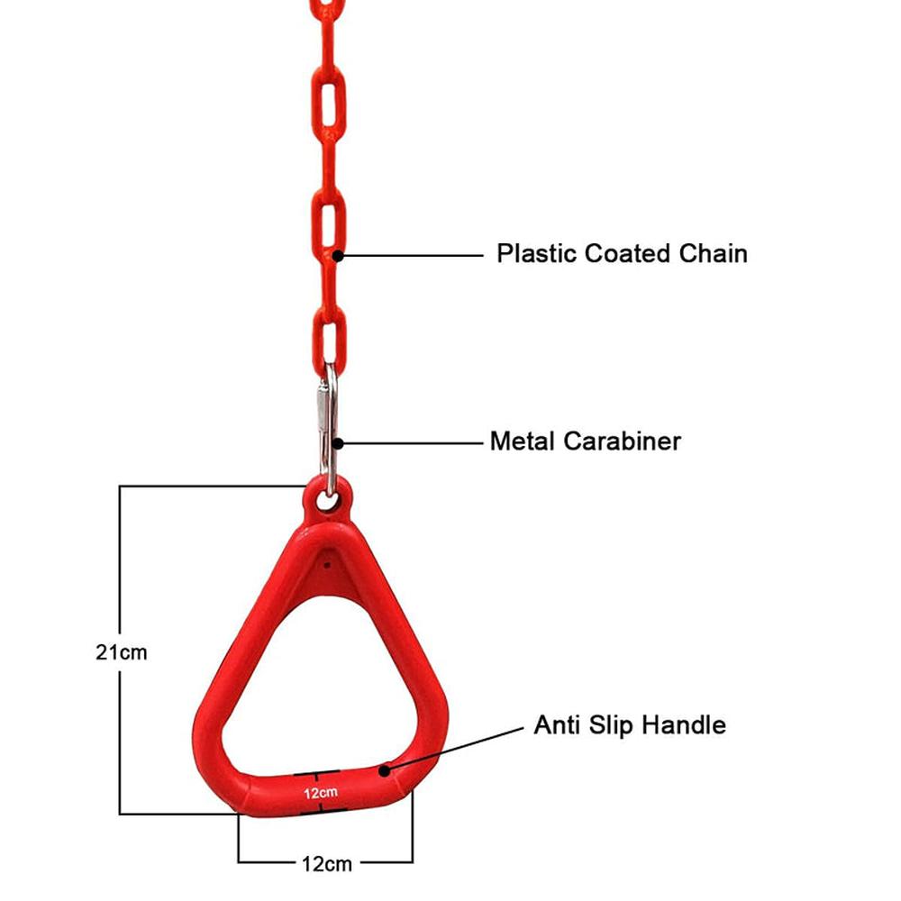 Hop N Play Trapeze Ring Set with Bar | Plastic-Coated Chain (3-10 Years) | Capacity-150 kg
