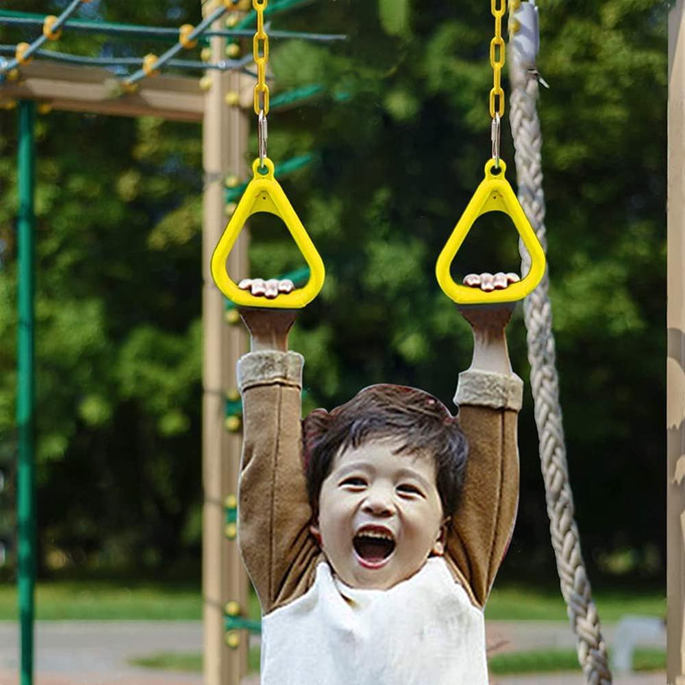 Hop N Play Trapeze Ring Set with Bar | Plastic-Coated Chain (3-10 Years) | Capacity-150 kg