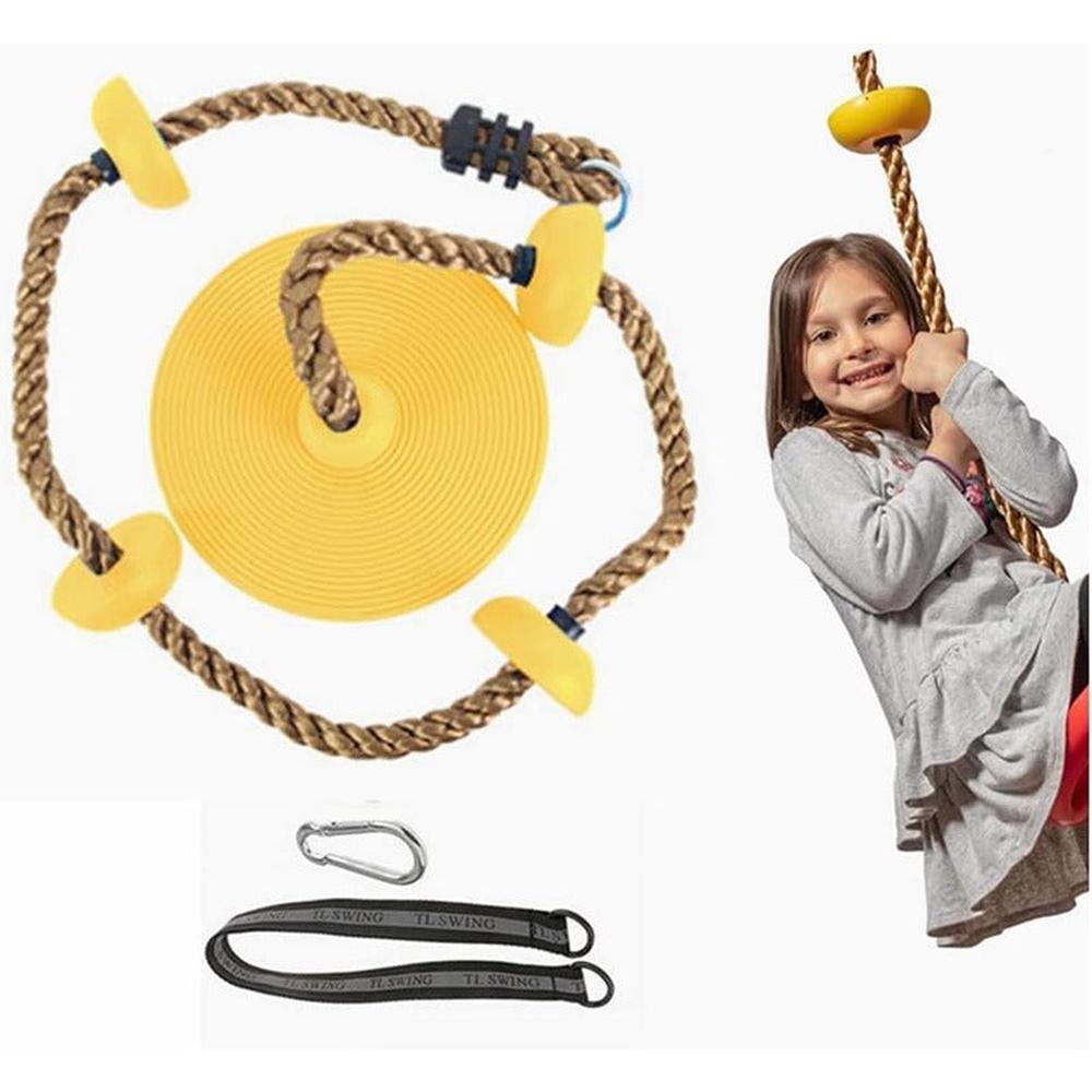 Hop N Play Climbing Adjustable 78 Inch Rope Swing with Platforms & Disc Seat | Capacity - 150 Kgs (4-12 Years)