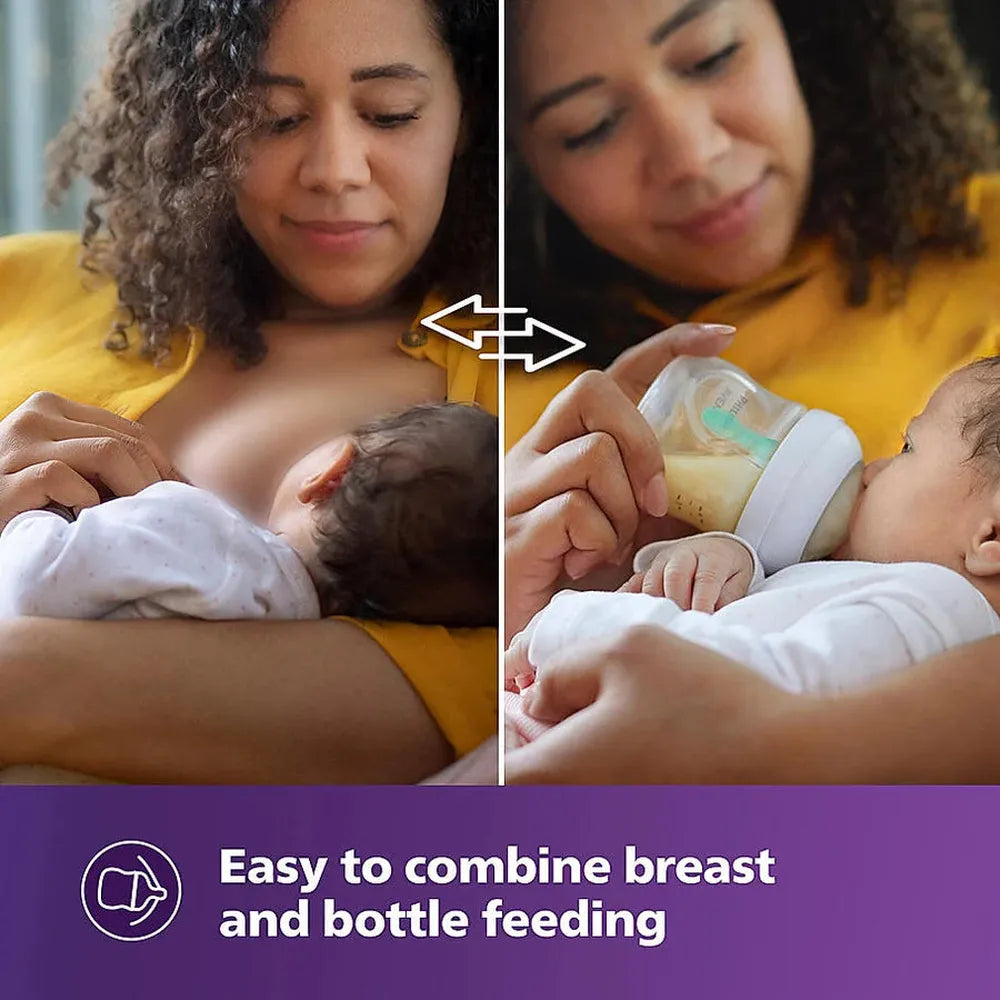 Philips Avent Natural Baby Feeding Bottle - 125ml | | Natural Response Technology Mimics Breastfeeding (SCY670/01)