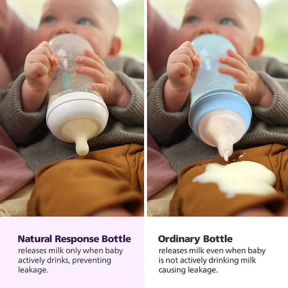 Philips Avent Natural Baby Feeding Bottle - 125ml | | Natural Response Technology Mimics Breastfeeding (SCY670/01)