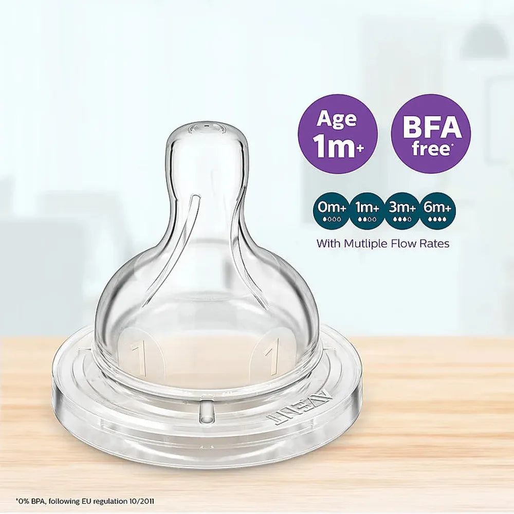 Philips Avent  Anti Colic Pack of 2 Teat | Flow 2 | BPA Free | SCY762/02