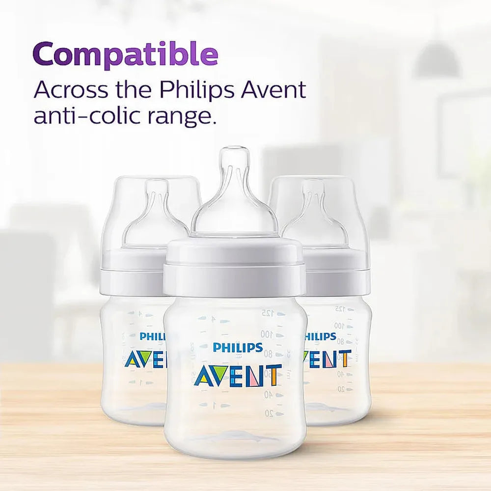 Philips Avent Anti Colic Pack of 2 Teat | Flow 3 | BPA Free | SCY763/02