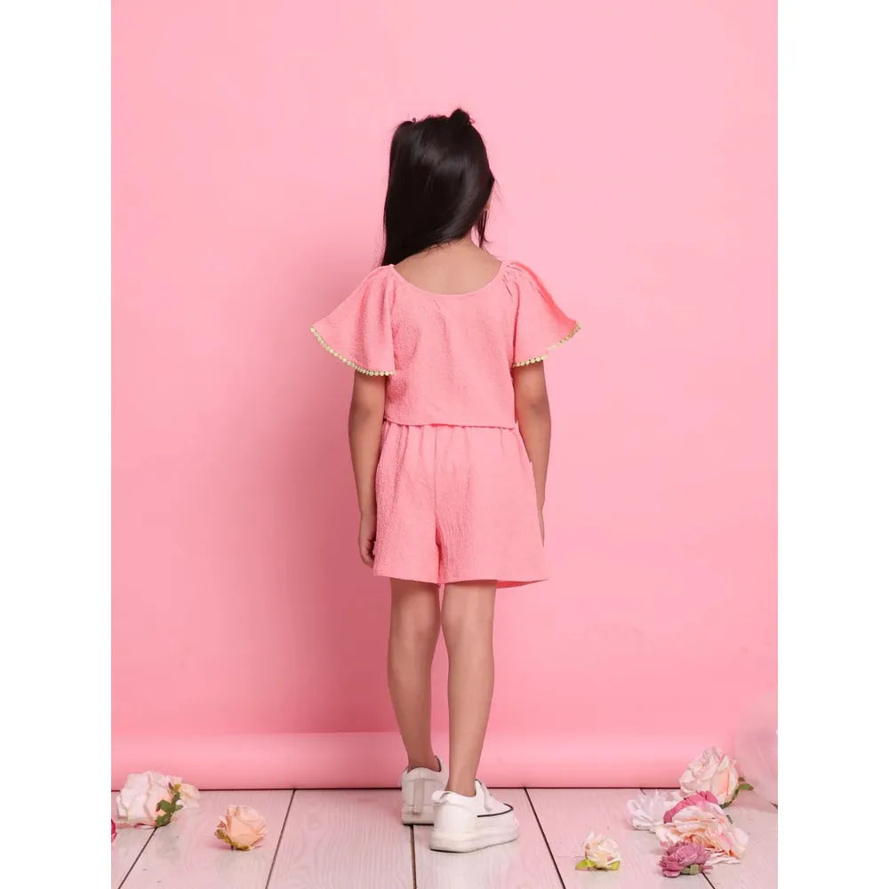Saka Designs Shirt & Short Co-ord Set for Girls - Pink