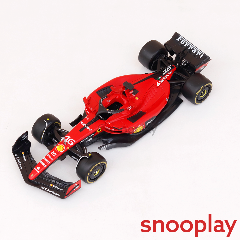 Bburago Original Ferrari SF-23 Licensed Diecast Car with Driver Figurine | 1:24 Scale Model (14 Years Till Grown Ups)