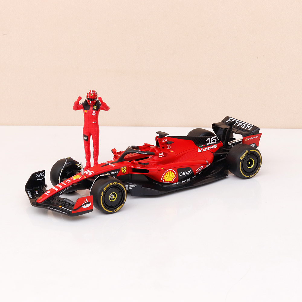 Bburago Original Ferrari SF-23 Licensed Diecast Car with Driver Figurine | 1:24 Scale Model (14 Years Till Grown Ups)