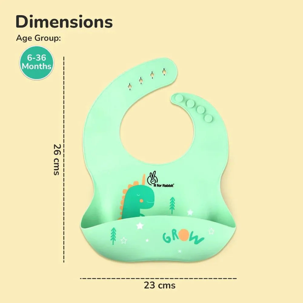 R for Rabbit Safari Silicone Bib and Built-in Food Pocket