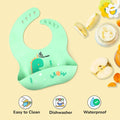 R for Rabbit Safari Silicone Bib and Built-in Food Pocket