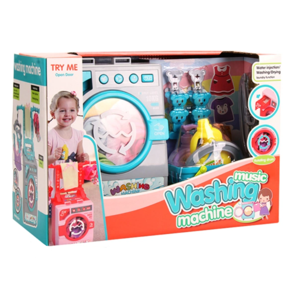 FiveStar Realistic Electronic Washing Machine Play Set with Rotating Drum (3-8 Years)