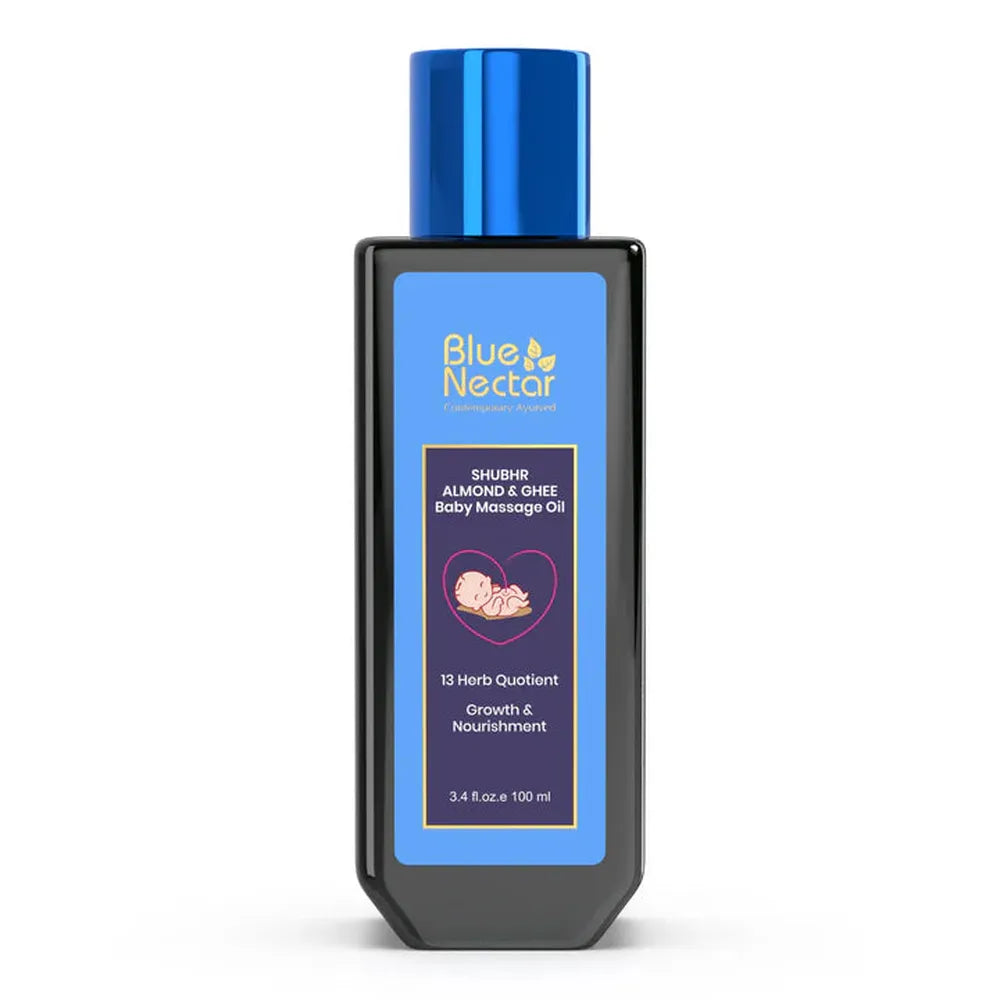 Blue Nectar Shubhr Baby Massage Oil with Natural Ghee and Almond for Growth & Nourishment (13 Herbs) - 100ml