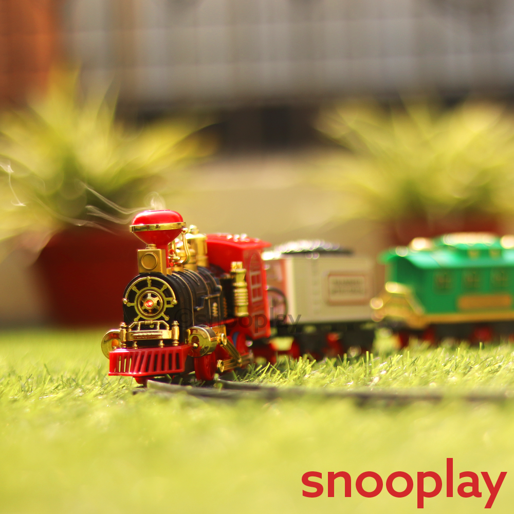 Smoke Engine Toy Train Trackset with Light & Sound - 12 Pieces (3-6 Years)