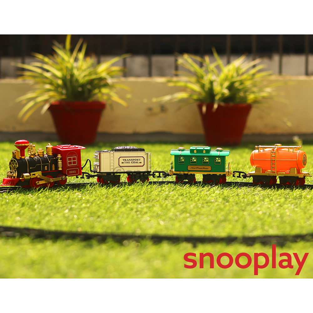 Smoke Engine Toy Train Trackset with Light & Sound - 12 Pieces (3-6 Years)