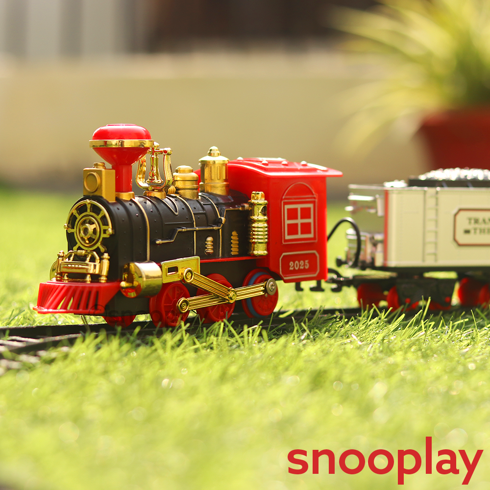 Smoke Engine Toy Train Trackset with Light & Sound - 12 Pieces (3-6 Years)