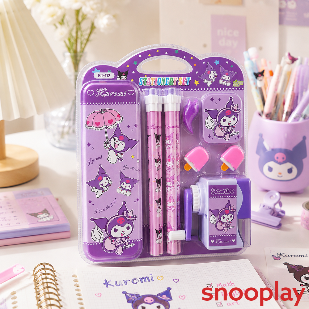 Cute Kuromi Themed Stationery Gift Set - Pencil Case & Writing Accessories for Kids