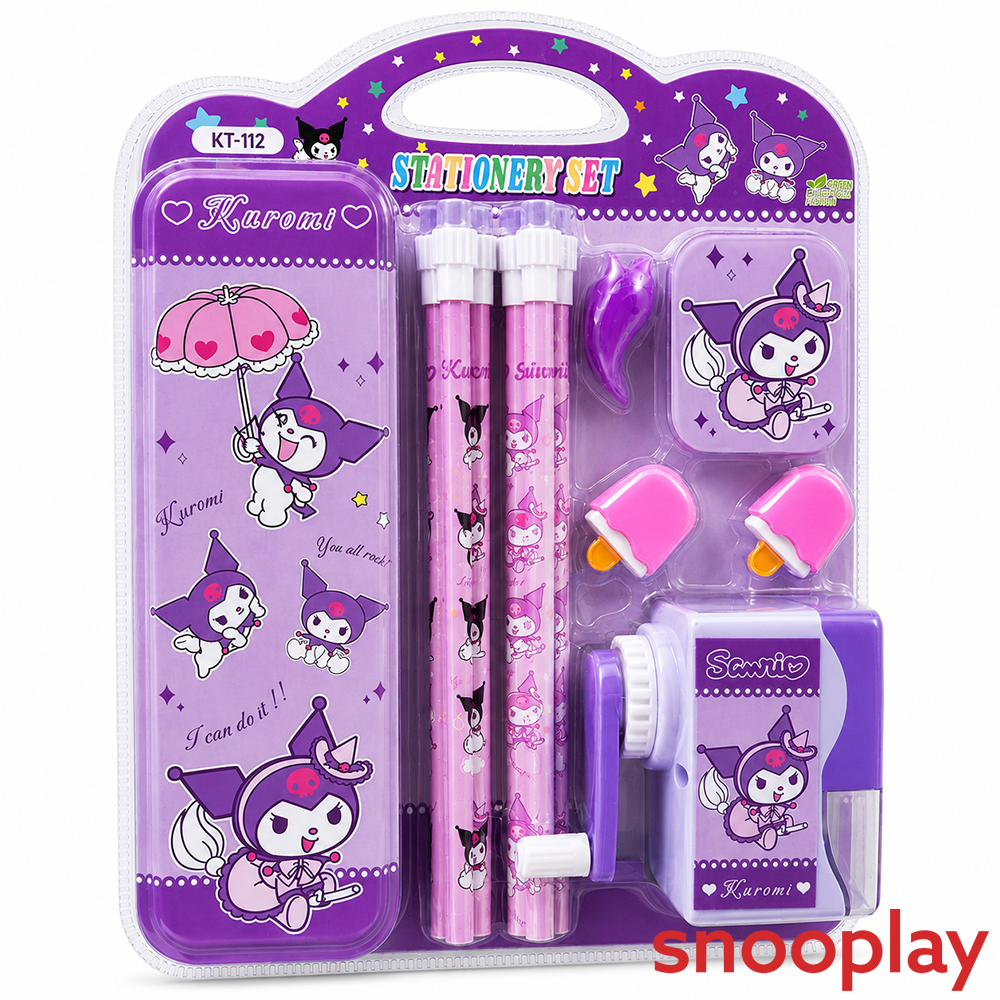 Cute Kuromi Themed Stationery Gift Set - Pencil Case & Writing Accessories for Kids
