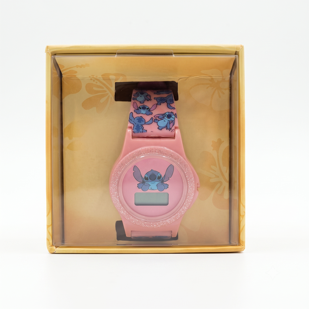Original Disney Stitch Digital Watch for Kids with LED Lights (Pink)