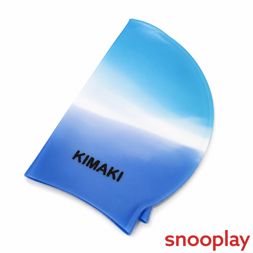 Kimaki Silicone Swimming Cap - Stretchable, Comfortable & Water-Resistant | Puple & Blue